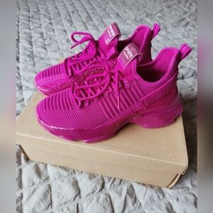 ✨ Steve Madden Maxima Magenta Sneakers Rhinestone Crystals Size 9 Women